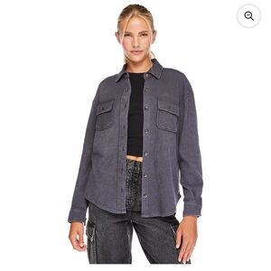 No Boundaries | Dark Grey Waffle Knit Shacket